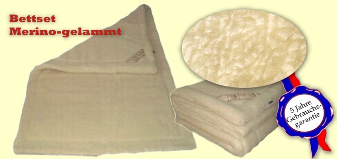 Bettset Merino-gelammt